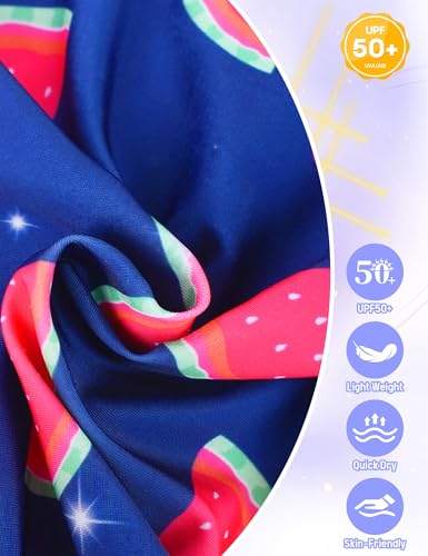 Image of Girls Long Sleeve Swimsuit Zipper Rash Guard Bathing Suit Swimwear with UPF 50+ Sun Protection for Toddler Kids