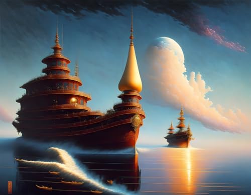 Affiches sur toile bateau à vapeur SERENDIPITP 58x90cm pour mur vide