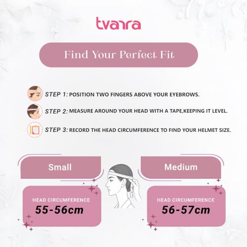 Image of TVARRA Blossom ISI Certified Women's Open Face Helmet Designer Helmet, Lightweight and Rainproof, Crafted for Women, Extreme Comfort Fit with Clear Visor (Violet Orchid, M /L: (56-57) cm)