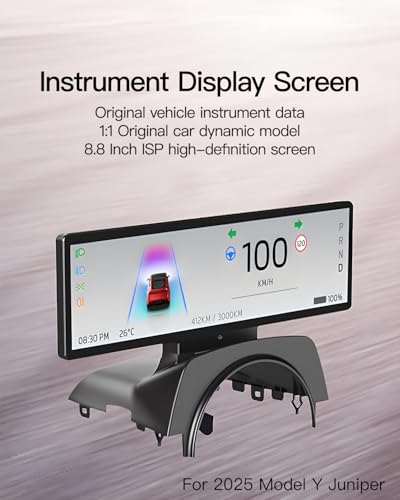 Image of 8.8 inch Smart LCD Display Original Instrumentation Data /Carplay /Video Inputs Exclusive to 2025 Model Y Juniper,Navigation,Voice Control