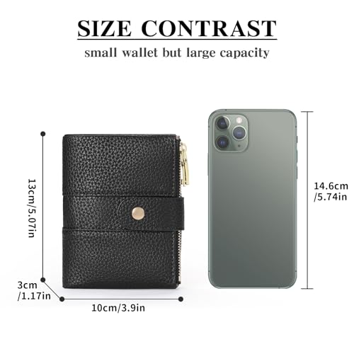 Image of GOIACII Small Wallet for Women with Double Zipper Pocket RFID Blocking Ladies Wallet Leather