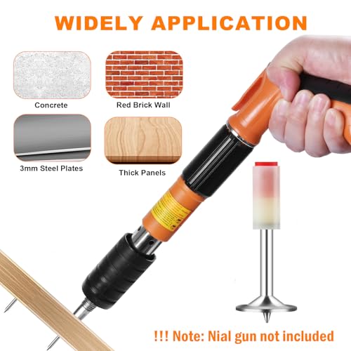 400pcs 7.3mm Round Nails for Concrete Nail Gun, Nails for Wall Fastening, Manual Steel Concrete Gun Accessories - Nails for Ceiling Cable Ducts Fixed Slotting Device Repair Tool Home DIY