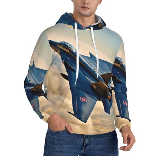 Sweat à capuche imprimé avions de chasse EdWal pour homme avec poche