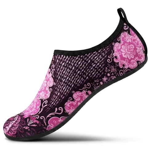 Image of SEEKWAY Water Shoes Women Men Adult Quick-Dry Aqua Socks Barefoot Non Slip for Beach Swim River Pool Lake surf Black SK002(U)
