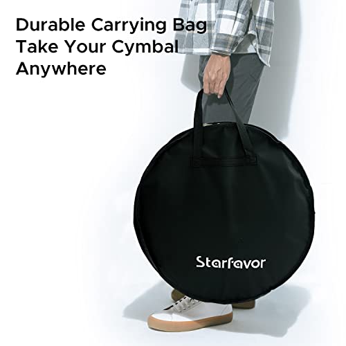 Starfavor Low Volume Cymbal Pack Mute Cymbal Set With Cymbal Mute Pads, 14"Hi-Hat/16"Crash/18"Crash/20"Ride Practice Cymbals For Drummers, With Cymbals Bag, Golden, Mc-520G #TOP3