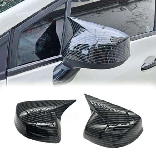 2Pcs Car OX Horn Side Rearview Mirror Exterior Cover Cap
