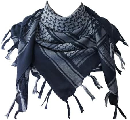 Explore Land Cotton Shemagh Keffiyeh Tactical Desert Military Scarf Neck Head Wrap with Tassel for Men Women