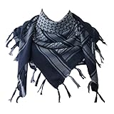Explore Land 100% Cotton Military Shemagh Tactical Desert Keffiyeh Scarf Wrap (Blue)