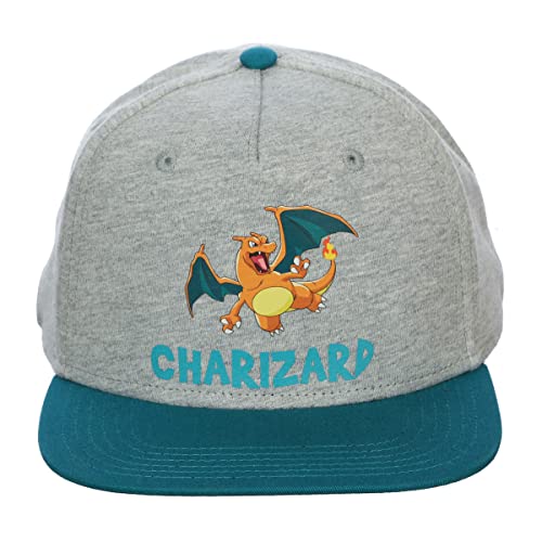 Image of Bioworld Kids Pokemon Charizard Athletic Jersey Snapback Hat with Patch and Printing OSFA Multicolored