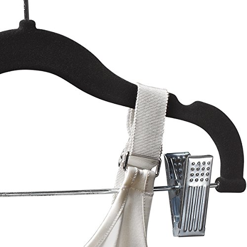 Home-It 12 Pack Baby Hangers With Clips Black Baby Clothes Hangers Velvet Hangers Use For Skirt Hangers Clothes Hanger Pants Hangers Ultra Thin No Slip Kids Hangers #TOP2