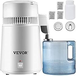 Purificador De Agua Pur BuoQua Destilador de Agua Purificador Water Distiller Destilador de Agua Pura Filtros Destilación de Agua 4L de Acero Inoxidable Interno con Botella de colección