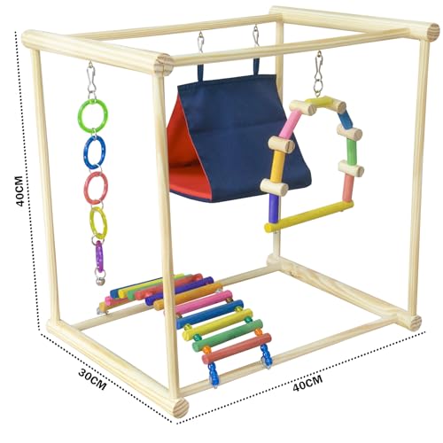 Playground com Casinha E Brinquedos Para Calopsita