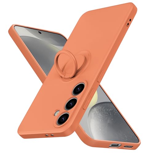 JUNAUTTB for Galaxy S24 FE Case with Ring,Slim Soft Liquid Silicone Orange by JUNAUTTB - Used condition - US$13.30