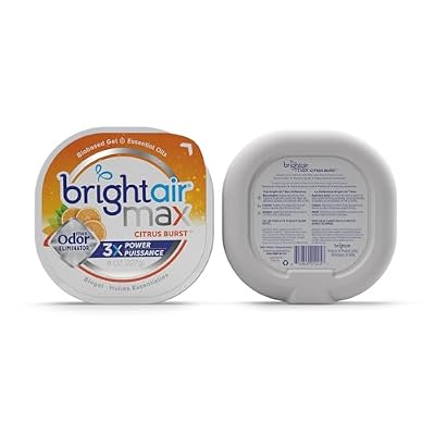 Bright Air Max Odor Eliminator Gel, Biobased Air Freshener, Cruelty Free, Citrus Burst Scent, 8 Oz Each, 6 Pack