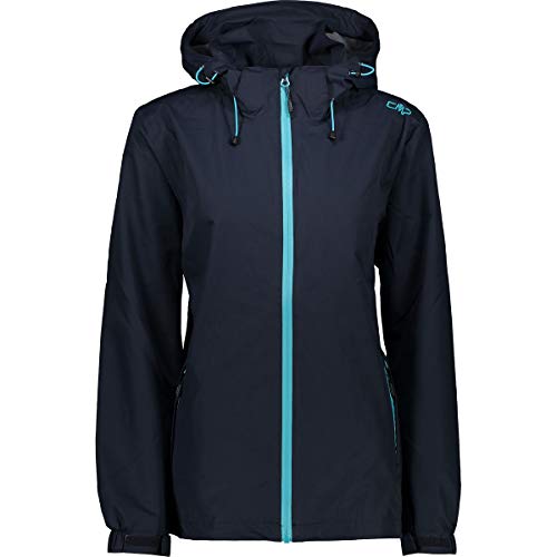 Giacca Impermeabile Staccabile 46 donna con cappuccio blu nero