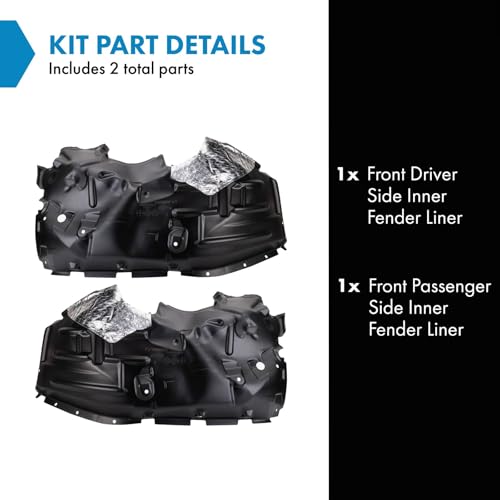 Image of TRQ Front Inner Fender Liner Set Compatible with 2018-2023 Jeep Wrangler CH1248198 CH1249198