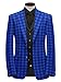 Men's Plaid Blazer 2 Button Lightweight Regular Fit Checked Plaid Suit Sport Coat Jacket Casual Daily Dress Jacket Sport Coat Blue