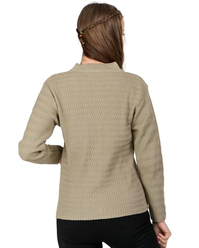 Image of Lady Willington Women Woolen V-Neck Self Design Cardigan Heavy Daffodil Fabric Cardigan Winter Wear Pure Wool Cardigans for Women Sweaters Long Cotty Fully Warm Cardigan Free Sizes