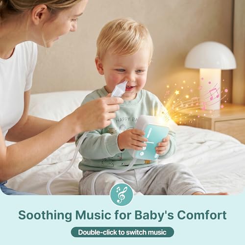 Image of Nasal Aspirator for Baby, Hospital-Grade 78KPa Strong Suction Baby Nose Sucker with Anti-Backflow, Electric Nose Suction for Baby, Soothing Lullabies, Rechargeable Baby Nasal Aspirator(Blue-T)
