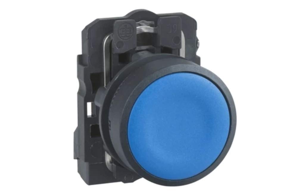 Schneider Electric, XB5AA61N, Harmony XB5, Blue Push button, 22mm, spring return, 1NO