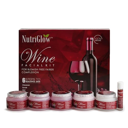 Nutriglow Wine Facial Kit for Radiant Glow, All Skin Types- 250G+10Ml