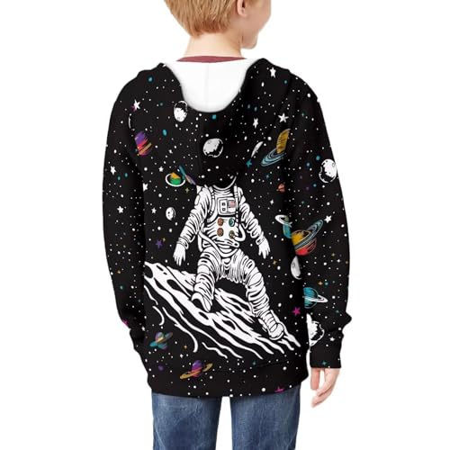 Image of Unisex Zipper Sweatshirt Boys Girls Hooded with 2 Pocket Pullover Hoodies for 6-16Y Kids