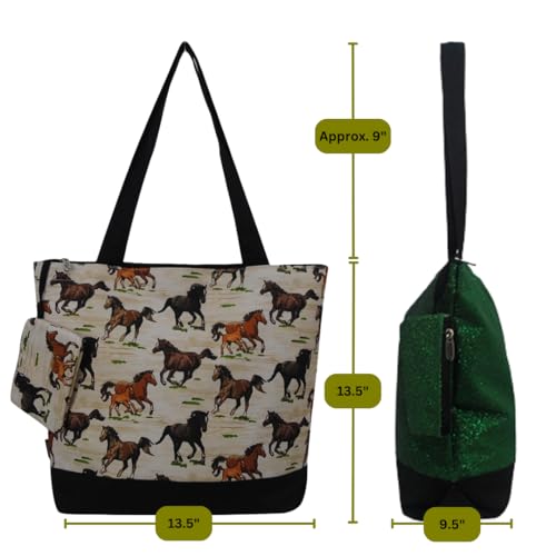 Image of NGIL Medium Top Zipper Closure Canvas Tote Bag with Attached Matching Coin Purse For Moms and Nurses