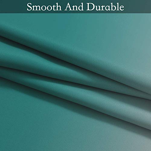 Image of SimpleHome Ombre Teal to Grey White Curtains for Living Room 52Wx63L | Room Darkening Curtains for Bedroom,Gradient Light Blocking Curtain,Thermal Insulated Grommet Window Drapes,2 Panels,63 Inch