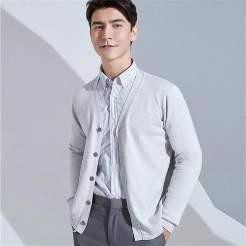 Winter Loose Men's Knitted Cardigan Sweater Business Casual V Neck Warm Sweater2