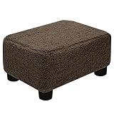 CAROLMADE Small Foot Stool Ottoman Footstool with Legs Under Desk Footrest for Living Room Bedroom and Office, Soft Brown