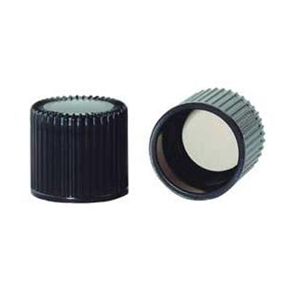 Kimax 45066C-18 Black Phenolic Cap with PTFE-Faced Rubber Liner, 18-415 Size (Case of 225)