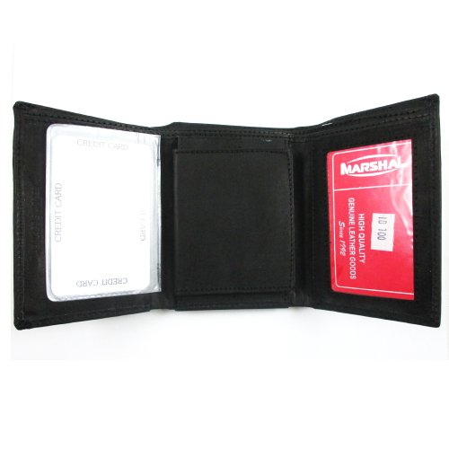 Leather Wallet Sheriff Officer ID Holder Police Shield Security Black Case New2