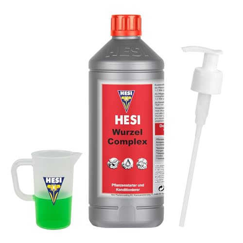 Hesi Root 1L mit Messbecher und Dosierpumpe – Wurzelkomplex als Wurzelstimulator für kräftige Pflanzenwurzeln