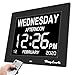 Produktbild Digitaler Kalender Tag Uhr - Upgrade - 8 Zoll HongLanAo® Digital Kalender Uhr mit Nicht Abkürzungen Tag & Monat - Woche Zeit Alzheimer Uhr ,Senioren Uhr Sehr Gut Geeignet für ältere (schwarz)