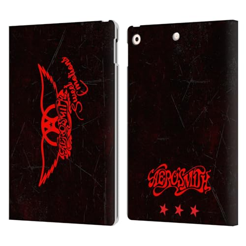 Étui portefeuille Aerosmith Apple iPad 10.2 en cuir rouge