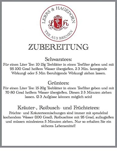 Lerbs & Hagedorn, Roibuschtee Karamel Sahne| Karamel-Sahne Geschmack 1.5kg (ca. 122 Liter) Toffeestücken