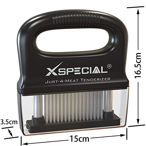 Image of Deluxe 48 Blade Meat Tenderizer Tool - Stainless Steel, Detachable Design
