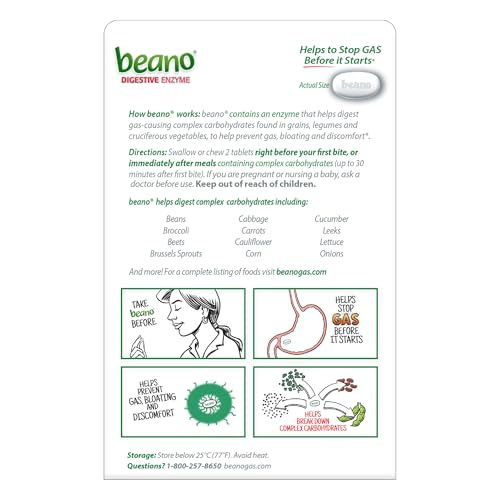 Beano Food Enzyme Dietary Supplement, 30 tablets