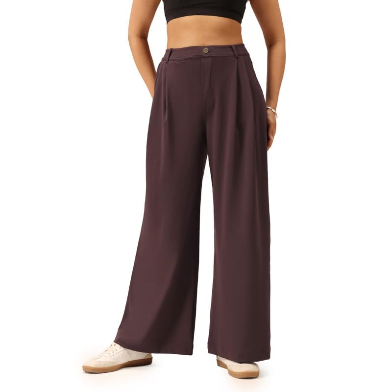 Image of BlissClub Womens Cloud Korean Pants, High-Rise fit, Wide-Leg Silhouette, Soft-Handfeel, All-Day Comfort, Citywear