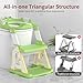Potty Training Seat, Upgrade 2 in 1 Potty Training Toilet for Toddler, Toddler Toilet Seat for Boys Girls with Support Bar, Anti-Slip Pad and Step Stool (Green)