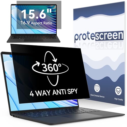 360° Laptop Privacy Screen 15.6 Inch for 16:9 Computer, 15" Monitor 4 Way Privacy Anti Glare Protector Blue Light Filter Shield Film Compatible with Lenovo/Hp/Dell/Acer/Asus/Thinkpad/Envy/Toshiba