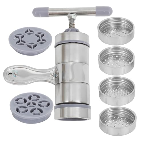 DECOMELODY 手動式蜂蜜圧搾機 多機能ステンレス製 携帯用パスタメーカー 種モールド付 キッチン用果汁抽出器 ラーメン ヌードル作り対応