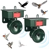 2026 Solar Ultrasonic Bird Repellent Devices IP65 Bird Repeller Outdoor Motion Activated Bird Deterrents for Outside Pigeon Repellent Woodpecker Goose Deterrent for Rooftops Porch Patio Balconies(2)