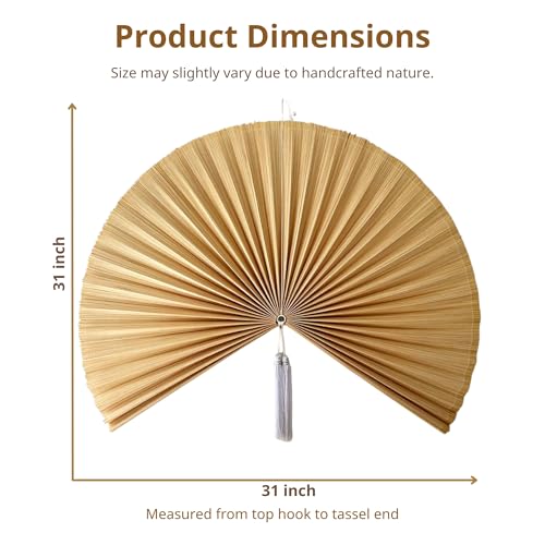 ChumDecor Fan Wall Decor,Japanese Chinese Wall Fans Decor, Boho Hanging Headboard,Decorative Folding Fan for Over Bed Decorations