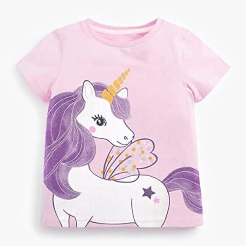 Image of HILEELANG Girls Cotton Short Set Summer 2 Piece Outfit T Shirt Shorts | 100% Cotton, Soft Breathable Fabric, 2 Piece Outfit Set, Elastic Waist, Summer Comfort for Toddler Little Girls