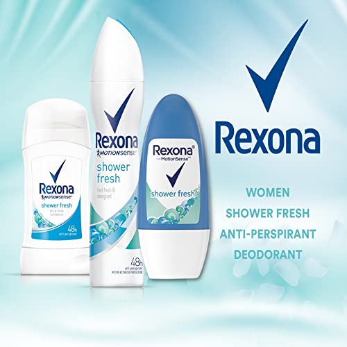 Rexona Shower Fresh- Roll On, Antiperspirant Deodorant For Women, Free Alcohol, 48 Hours Protection, Quick Dry, It Helps Reduce Stains And Protect You Against Sweat 50 Ml (Pack Of 3), 1.70 Fl Oz 1) #TOP3