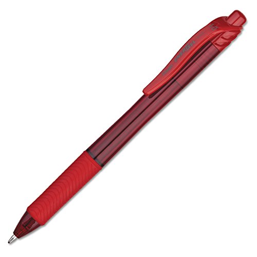 Stylo gel rouge EnerGel X pointe large pour écrire sans bavure lot de 12