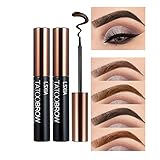 LSxia 2 Pcs Peel Off Tattoo Eyebrow Gel, Natural Elegant Eye-brow Gel Long-Lasting Waterproof Eyebrow Tattoo Makeup (Gray Brown)