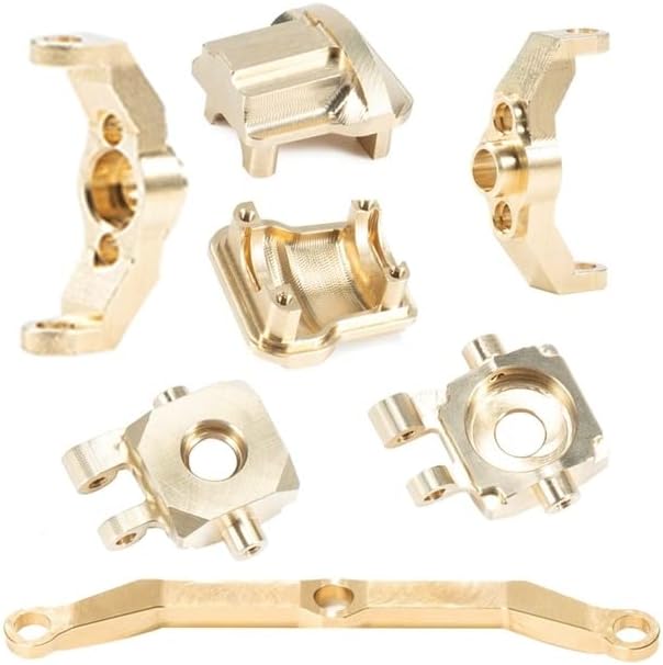Brass Weight Steering Link Blocks Knuckle Diff Cover Caster Blocks for 1/18 RTX4-M Upgrade Parts - (Color: as Shown)