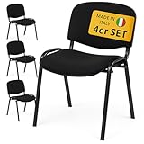 Topsit Lot de 4 Chaises Visiteur ISO Chaises de conférence empilables et Confortables ave...